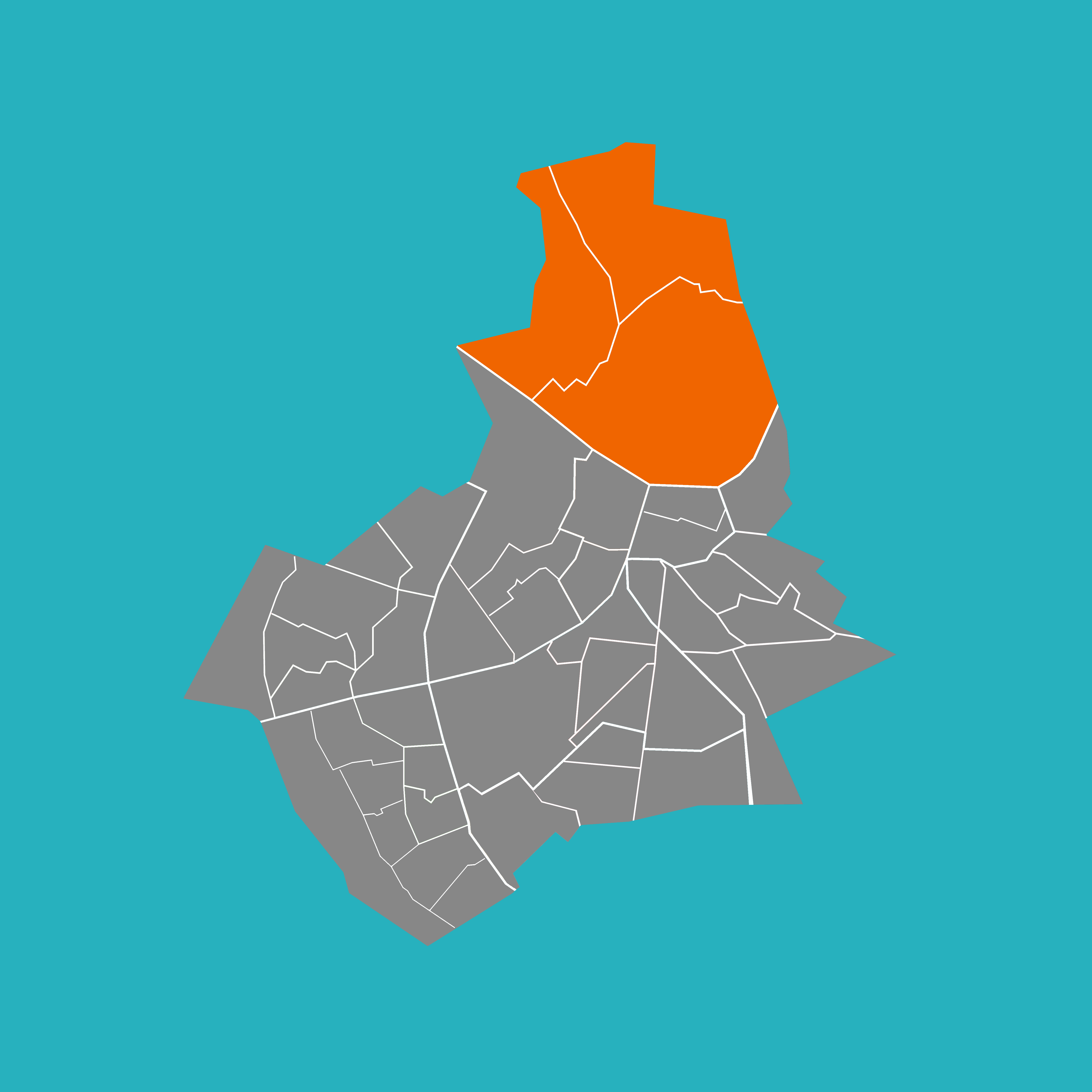 Kaartje van de stad met het stadsdeel Noord uitgelicht